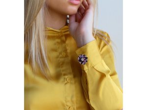 Ozdoba na knoflík s broušenými kamínky