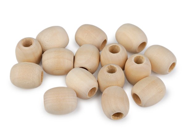Dřevěné korálky nelakované oválek 18x20 mm