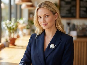 Magnetická brož s broušenými kamínky list