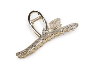 Skřipec do vlasů kovový s broušenými kamínky