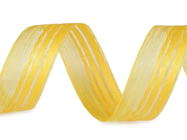 Plátnová stuha s efektní nití šíře 25 mm