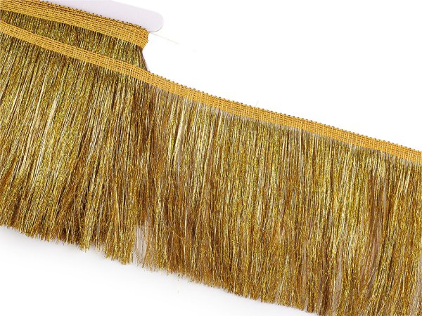 Třásně metalické husté šíře 15 cm