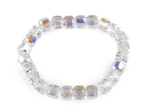 Náramek pružný z broušených korálků s AB efektem