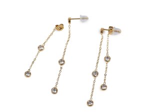 Náušnice z nerezové oceli s broušenými kamínky