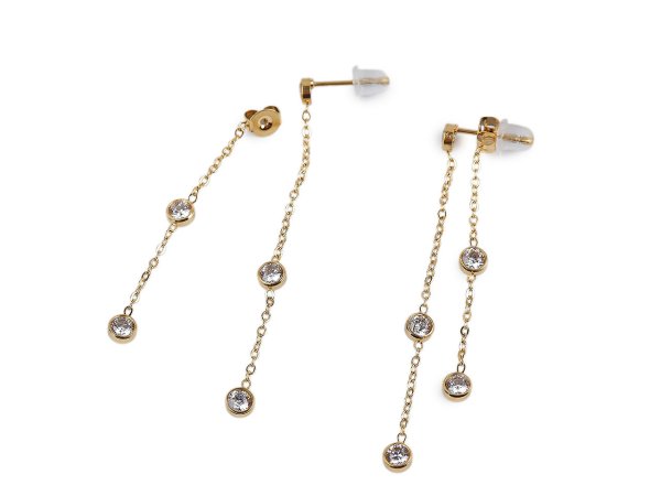 Náušnice z nerezové oceli s broušenými kamínky