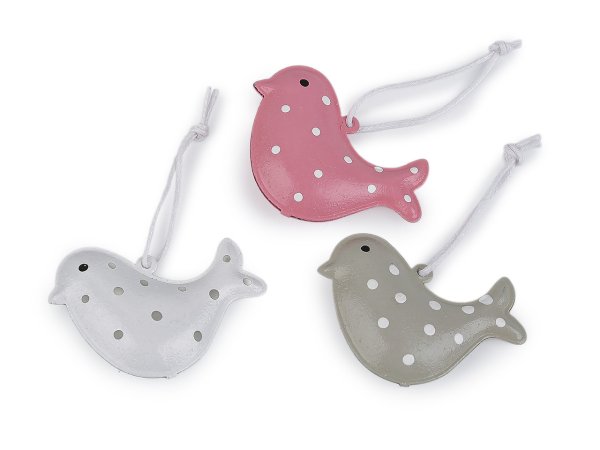 Kovový ptáček k zavěšení 3D