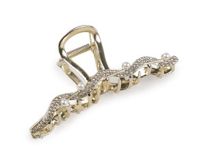 Skřipec do vlasů kovový s broušenými kamínky