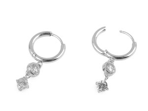 Náušnice z nerezové oceli s broušenými kamínky