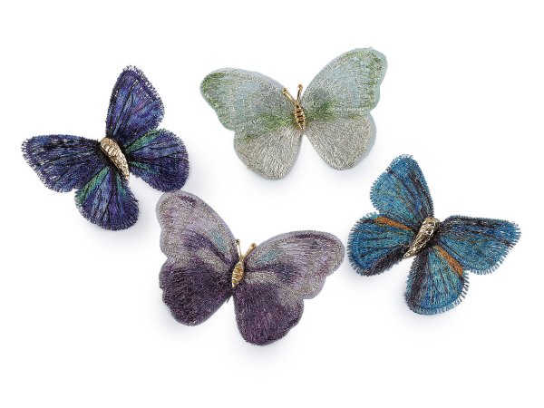 Brož motýl textilní