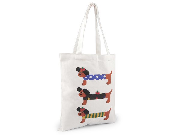 Textilní taška bavlněná psi 35x38 cm
