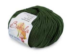 Pletací vlněná, hedvábná příze Babala 50 g