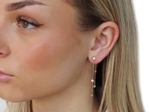 Náušnice z nerezové oceli s broušenými kamínky