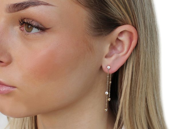 Náušnice z nerezové oceli s broušenými kamínky