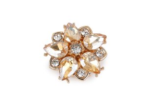 Ozdoba na knoflík s broušenými kamínky