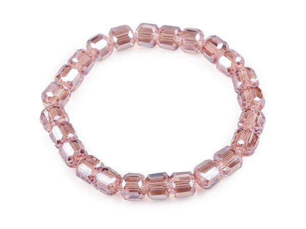 Náramek pružný z broušených korálků s AB efektem