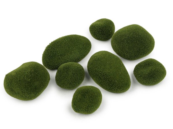 Dekorační mechové kameny 8 ks mix velikostí