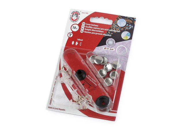 Knoflík zapínací pro ruční potahování nerezový Ø12; 15 mm