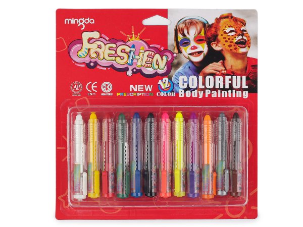 Barvy / pastelky na obličej, sada 12 ks