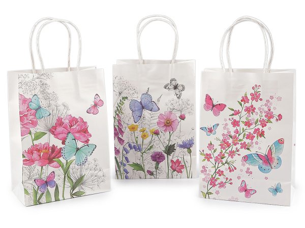 Dárková taška květy a motýli