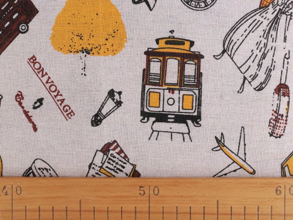 Bavlněná metráž / imitace lnu hrubší, puntík