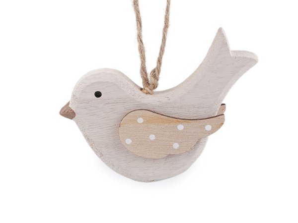 Dřevěný ptáček k zavěšení