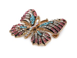Brož s broušenými kamínky motýl
