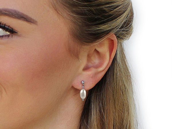 Perlové náušnice z nerezové oceli