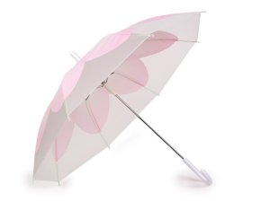Dámský / dívčí průhledný vystřelovací deštník květ