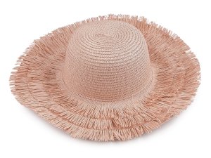 Dámský letní klobouk / slamák k dozdobení s třásněmi