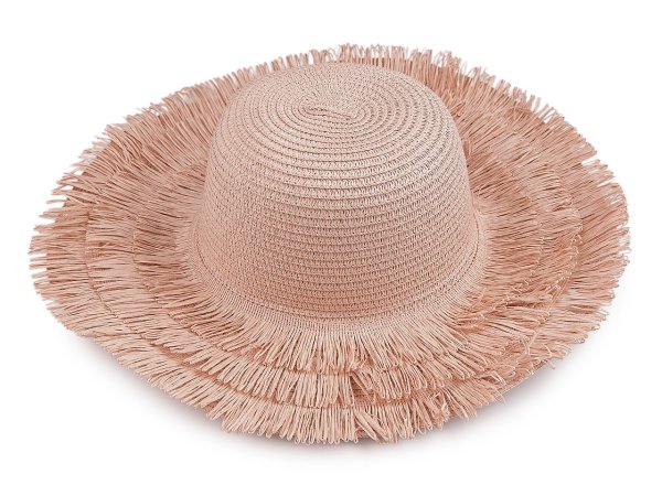 Dámský letní klobouk / slamák k dozdobení s třásněmi