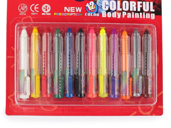 Barvy / pastelky na obličej, sada 12 ks