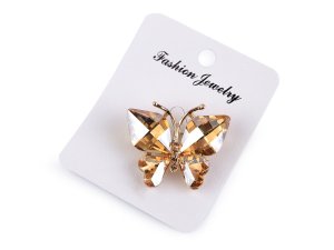 Brož s broušenými kamínky motýl