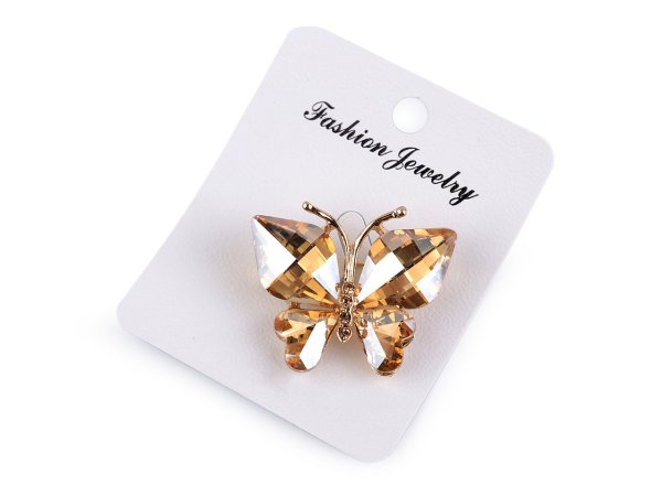 Brož s broušenými kamínky motýl