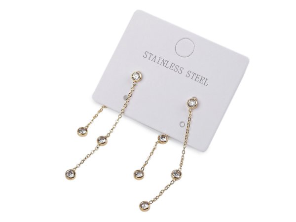 Náušnice z nerezové oceli s broušenými kamínky