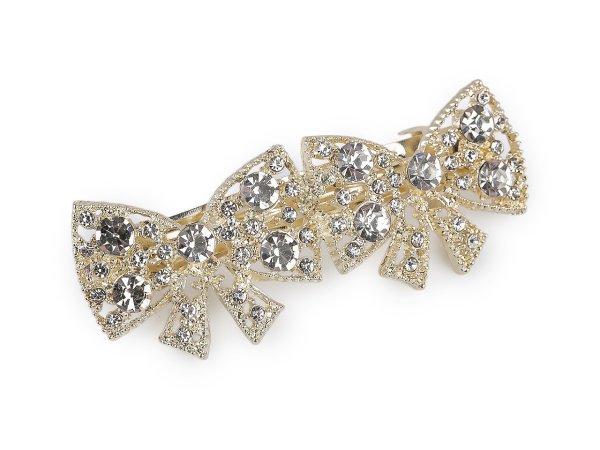 Francouzská spona do vlasů s perlami a broušenými kamínky