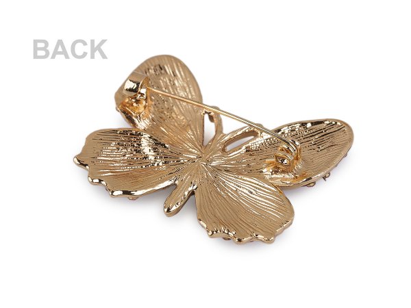 Brož s broušenými kamínky motýl