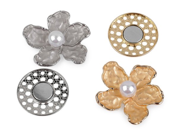 Magnetická brož květ s perlou