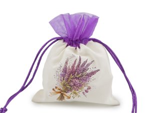 Dárkový pytlík s potiskem levandule 10x13 cm