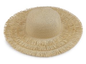 Dámský letní klobouk / slamák k dozdobení s třásněmi
