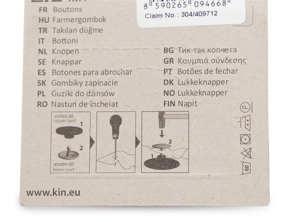 Knoflík zapínací snímatelný Ø17 mm Dressking