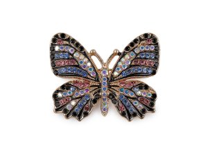 Brož s broušenými kamínky motýl