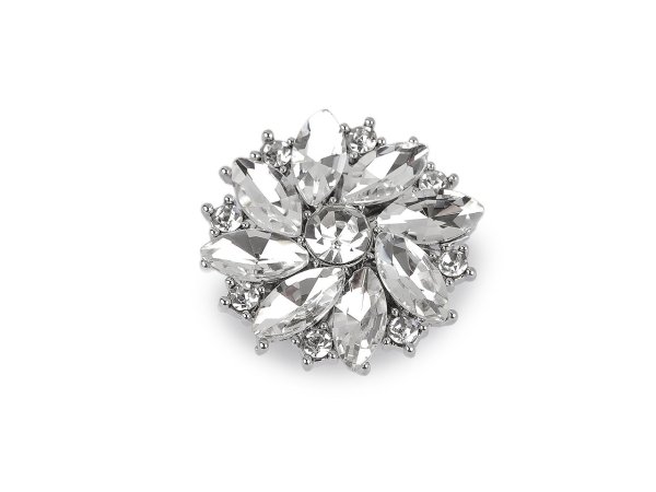 Ozdoba na knoflík s broušenými kamínky