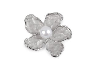 Magnetická brož květ s perlou