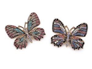 Brož s broušenými kamínky motýl