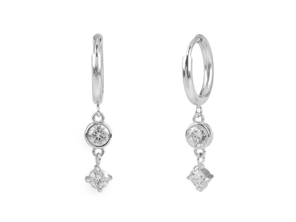 Náušnice z nerezové oceli s broušenými kamínky