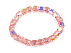 Náramek pružný z broušených korálků s AB efektem