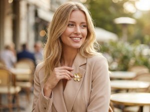 Magnetická brož květ s perlou