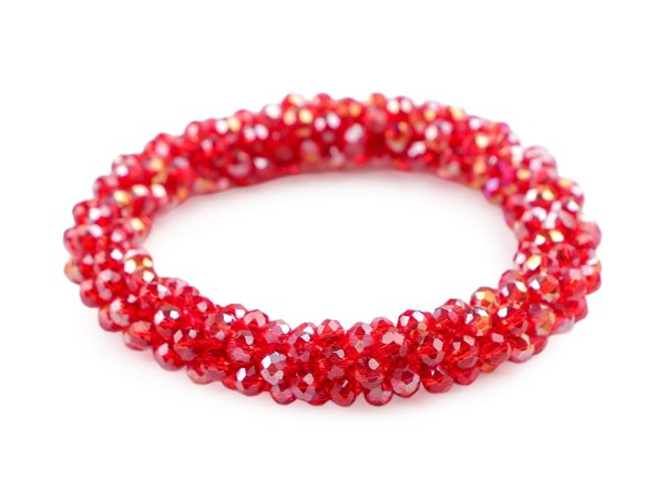 Náramek / gumička z broušených korálků