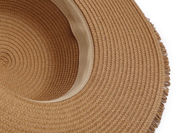 Dámský letní klobouk / slamák k dozdobení s třásněmi
