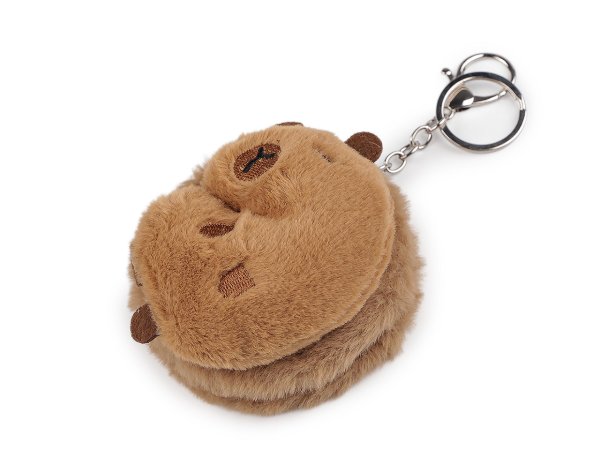 Plyšové kosmetické zrcátko / přívěsek na kabelku medvěd, kapybara